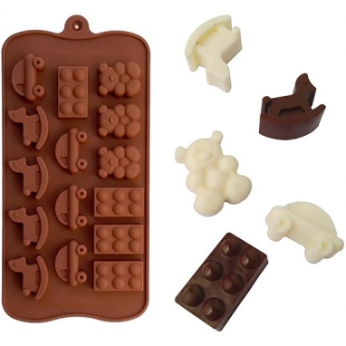Forma do czekoladek kształt miś konik auto lego mix